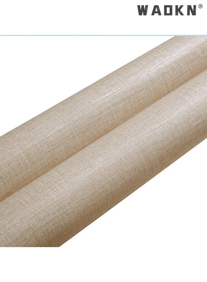 WAOKN Solid Color Linen Stripes Self-Adhesive Wallpaper,  Film Sticker Peel and Stick Waterproof Wall Sticker ，DIY size，Removable Liner Contact Paper Wall Decoration Vinyl Roll for Wall Kitchen Bathroom Bedroom Rental Home Decor ，60cmx10m - Image 4