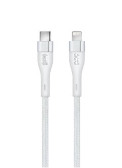 alfanar 480Mbps 3A Braided USB Type-C to Lightning Fast Charging Cable White 1 m C31C-LBW10  - Image 1