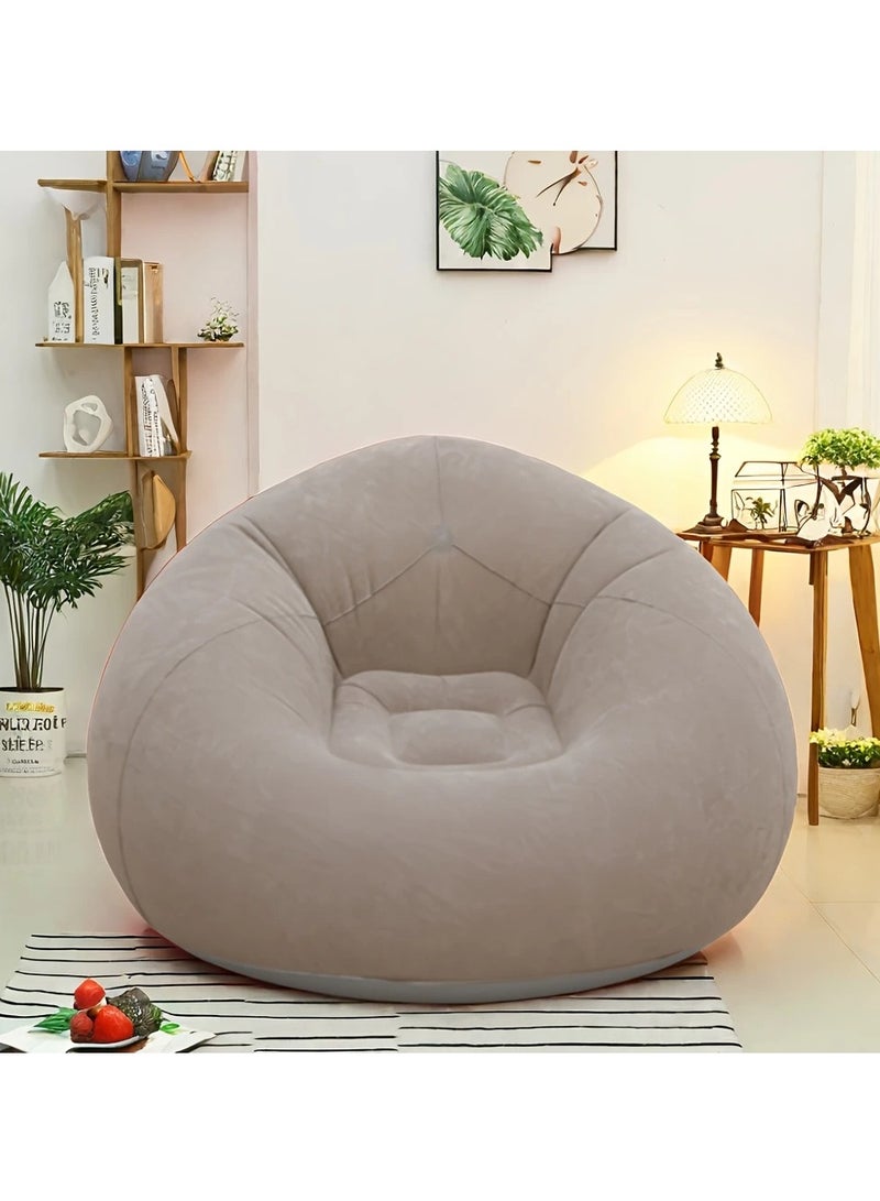 M MIAOYAN Inflatable Lazy Sofa Chair – Portable Flocked Air Lounge Chair for Camping, Home & Office - Image 1