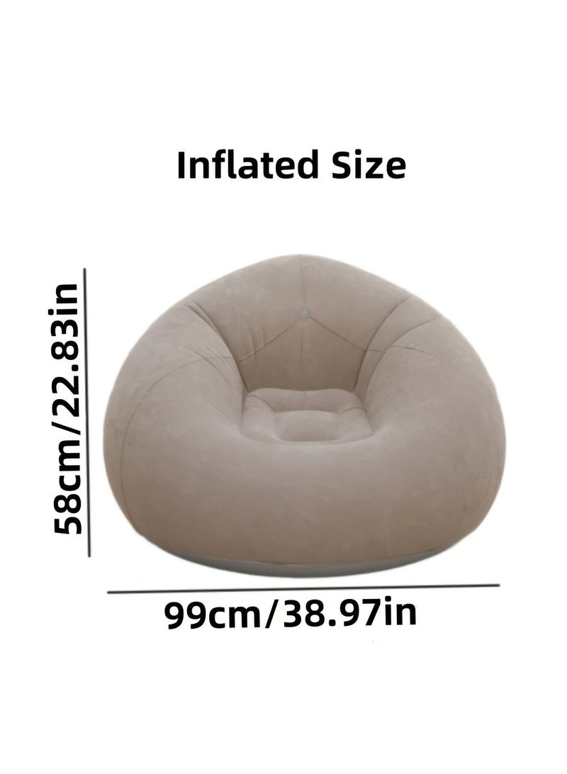 M MIAOYAN Inflatable Lazy Sofa Chair – Portable Flocked Air Lounge Chair for Camping, Home & Office - Image 4