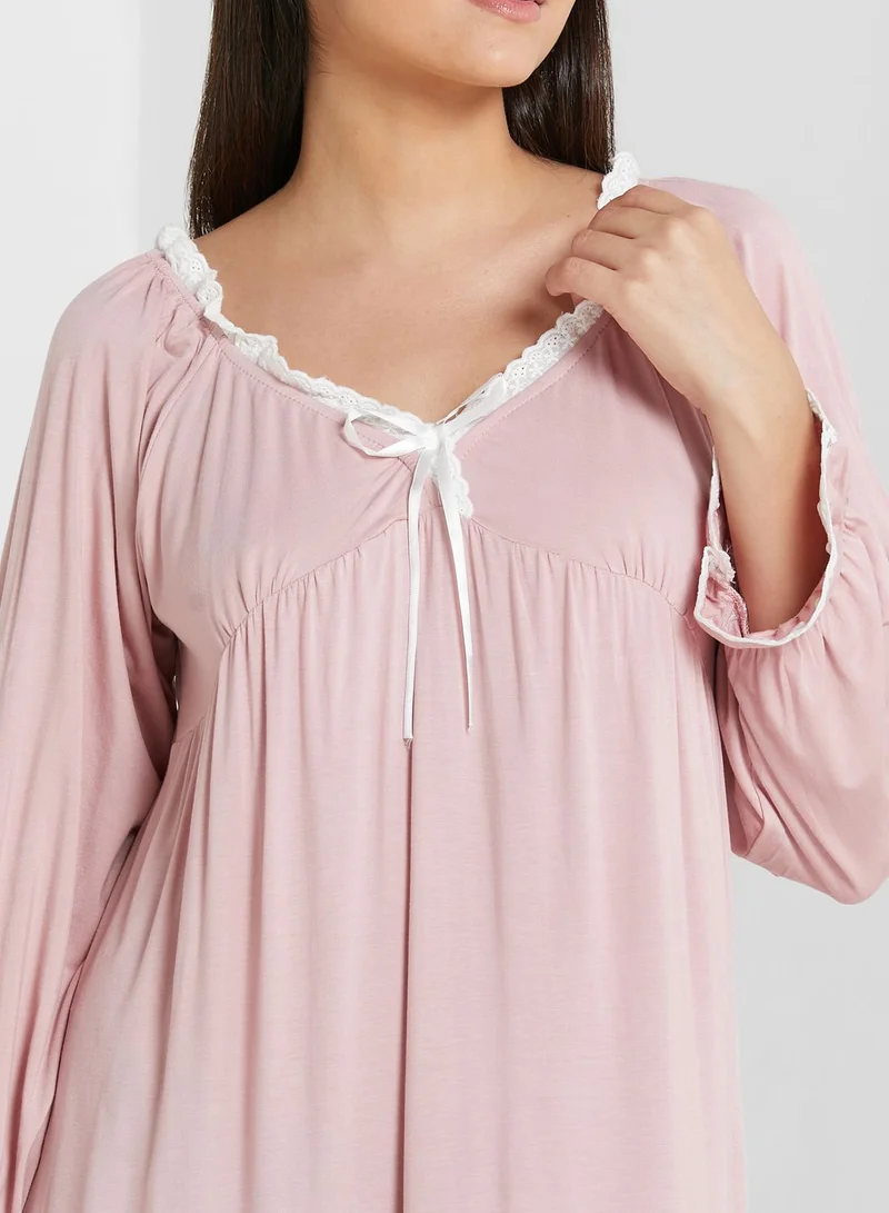 ELLA Lace Trim Nightdress