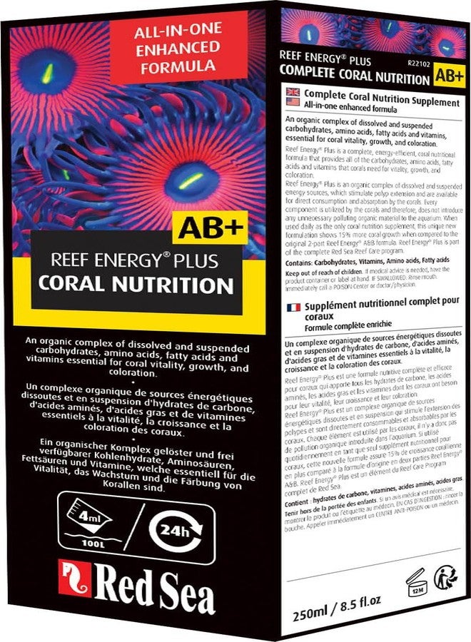 Red Sea Reef Energy Plus 250ml (AB+) All In One Coral Food for Saltwater Aquarium Marine Reef Tanks | Food for Soft, LPS, SPS, and Non-Photosynthetic Corals - Image 2