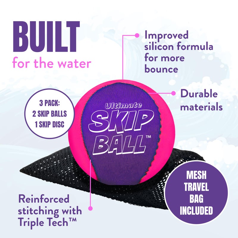 Activ Life Ultimate Skip Ball Fun - Squishy Beach Balls & Best Outdoor Water Toys Gifts - Who Have Everything - Cool Birthday Presents - Party Games & Christmas 2025, Pink/Purple - Image 4