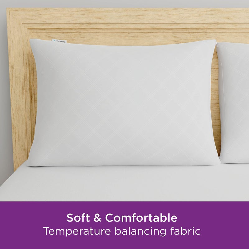 Aller-Ease Set of 4 King AllerEase Pillow Protectors - Temperature Balancing, Allergist Recommended - Premium Breathable, Zippered Protectors - Image 3