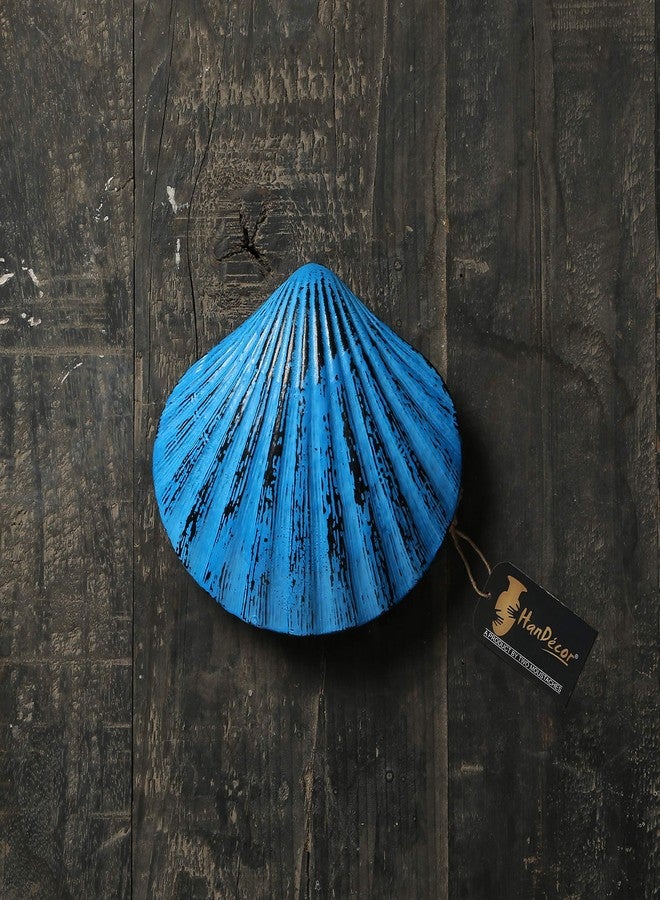 Two Moustaches Shell Design Door Knocker - Rustic Blue - Image 1