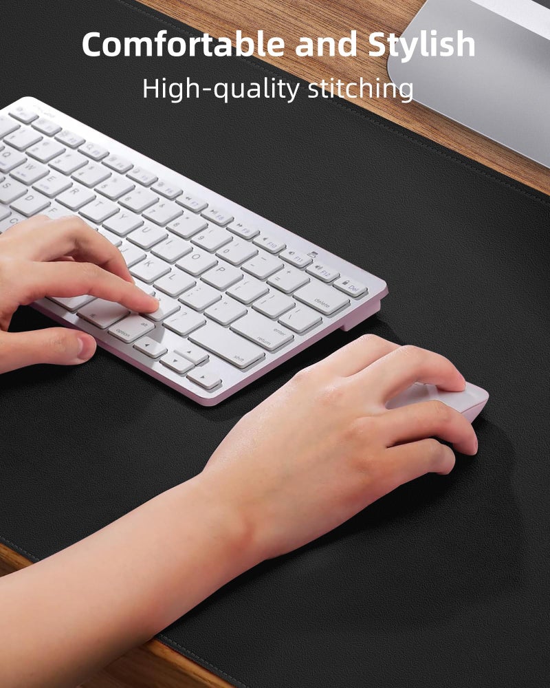 AFIING Non-Slip Desk Pad,Desk mat,Large Mouse Pad, Office Desk mat, Waterproof PU Leather Desk Blotter Mat, Desk Cover Mat,Desk Organizer and Accessories for Men(Black, 23.6" x 13.7") - Image 3