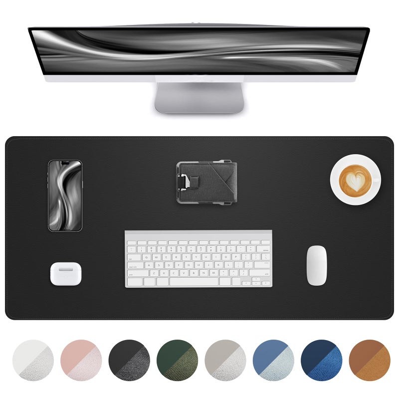 AFIING Non-Slip Desk Pad,Desk mat,Large Mouse Pad, Office Desk mat, Waterproof PU Leather Desk Blotter Mat, Desk Cover Mat,Desk Organizer and Accessories for Men(Black, 23.6" x 13.7") - Image 1