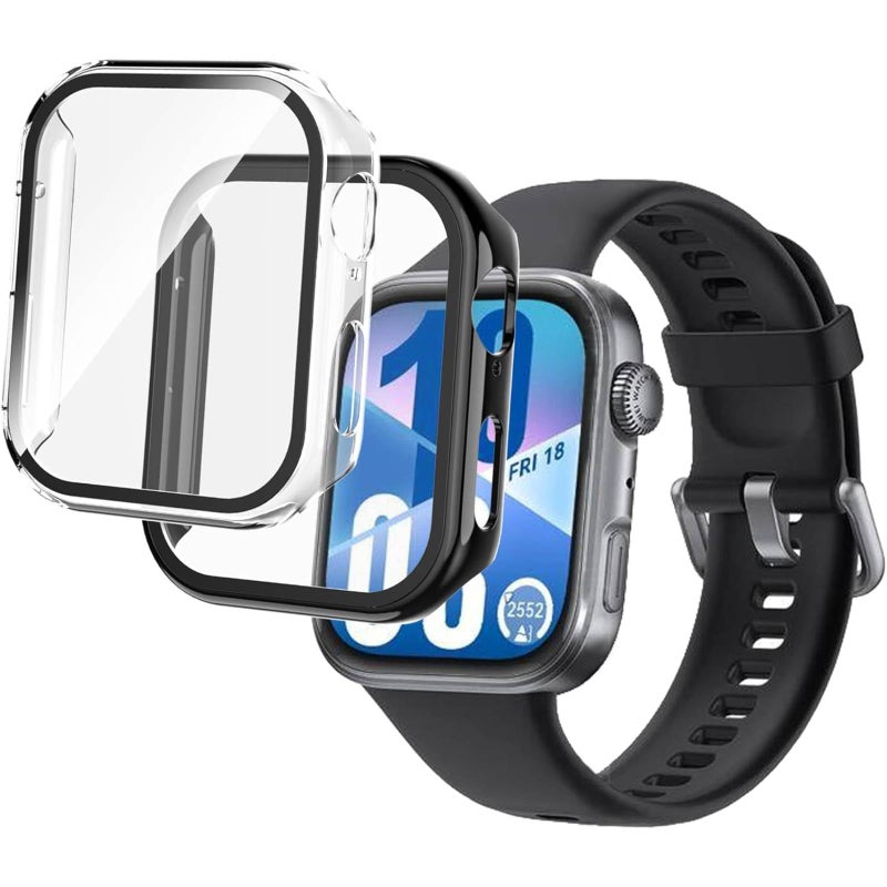 Vurtboly 2 Pack PC Protective Case Compatible with Huawei Watch Fit 4/4 Pro 2025, Bumper Protective Case with Screen Protector - Image 1