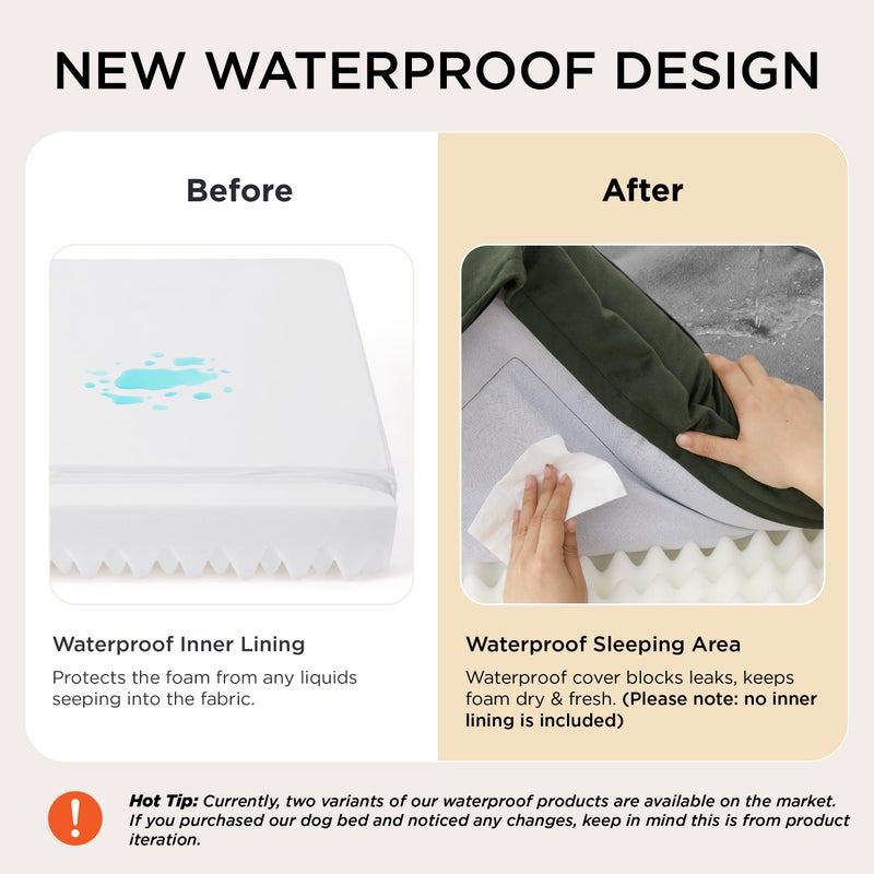 Bedsure Orthopedic Dog Bed Medium Size Dogs - Washable Medium Dog Cat Bed Waterproof, Comfort Pet Couch Sofa with Washable Removable Cover, Pets Bed with Nonskid Bottom, Boreal Canopy Green, 28" - Image 4