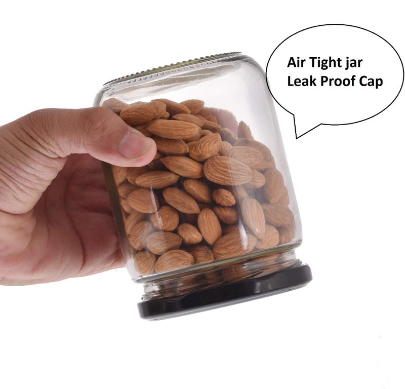 MACHAK 1000 Gram Glass Jar Glass Containers For Kitchen Storage With Airtight Black Lid, 3 Pieces - Image 5