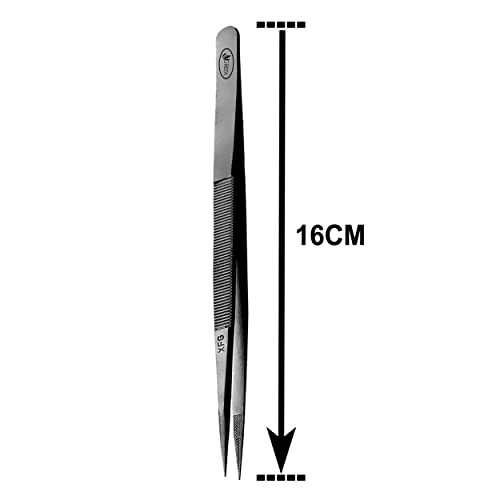 Greta Precision Diamond Tweezer, Anti-Static Stainless Steel Non-Magnetic for Diamond, Electronics, Jewelry, Craft, Laboratory Work, Eyebrow & Ingrown Hair Removal - Image 3