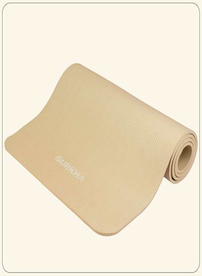 Gurkha 13mm GURKHA NBR Ultra-Cushioned Yoga Mat with Carry Strap for Men & Women | Category-Leading Comfort, Non-Slip Mat for Yoga, Pilates, HIIT & Floor Workouts | Joint-First Comfort Fitness Mat - Raw Earth | 6ft X 2ft - Image 1