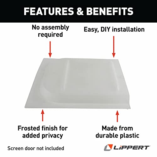 Lippert Components Lippert Motorhome Entry Screen Door Bubble Slider Panel with Frosted Finish, Durable Plastic, Easy Installation, No Assembly Required - 234101, White - Image 3