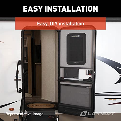 Lippert Components Lippert Motorhome Entry Screen Door Bubble Slider Panel with Frosted Finish, Durable Plastic, Easy Installation, No Assembly Required - 234101, White - Image 4