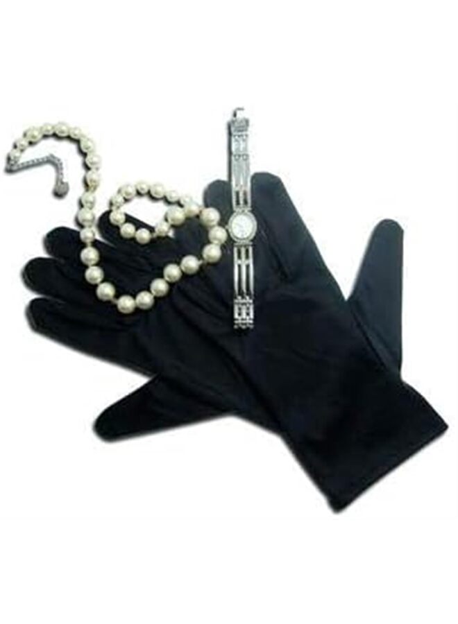 2PCS Full Finger Microfiber Cleaning Polishing Watch and Jewellery Handling Soft Gloves,Microfiber Gloves Dusting Fingerprint Proof for Lens Optics Jewelry (Black) - Image 3