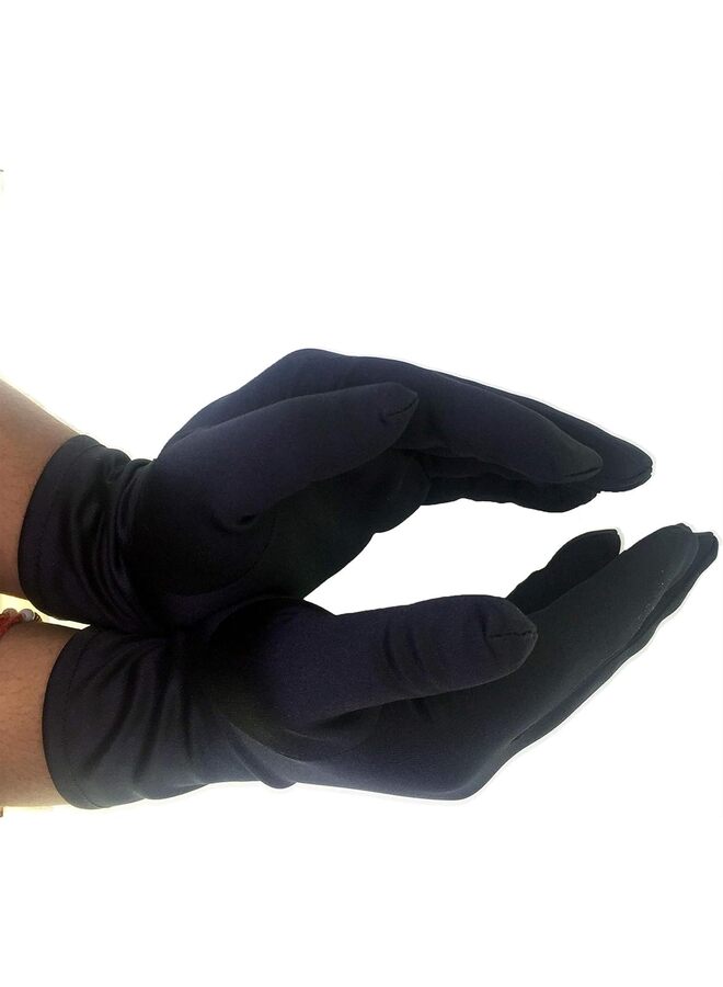 2PCS Full Finger Microfiber Cleaning Polishing Watch and Jewellery Handling Soft Gloves,Microfiber Gloves Dusting Fingerprint Proof for Lens Optics Jewelry (Black) - Image 4