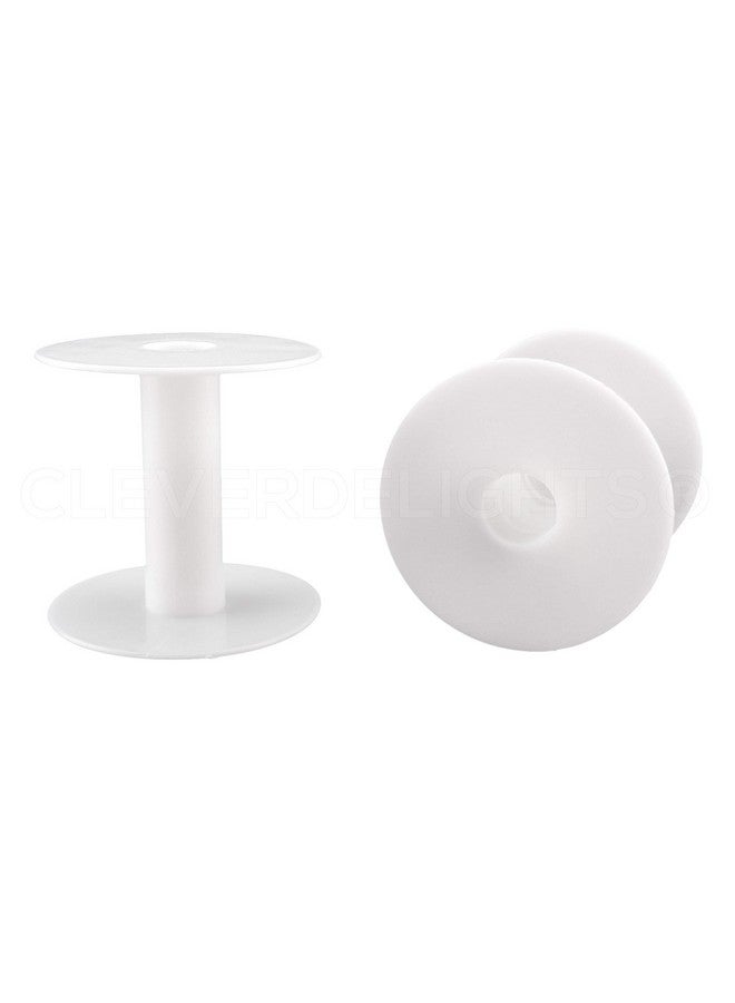CleverDelights 2" White Plastic Spools 16 Pack Empty Spools Crafts Thread Cord Wire Rope Chain Roll 2 Inch - Image 4