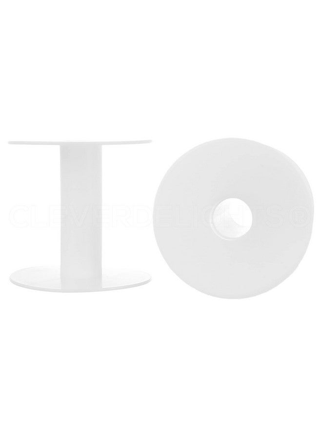 CleverDelights 2" White Plastic Spools 16 Pack Empty Spools Crafts Thread Cord Wire Rope Chain Roll 2 Inch - Image 2