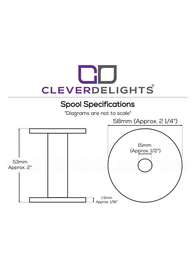 CleverDelights 2" White Plastic Spools 16 Pack Empty Spools Crafts Thread Cord Wire Rope Chain Roll 2 Inch - Image 3