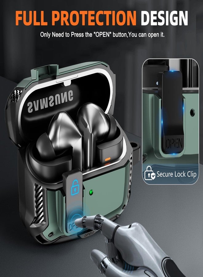 Polislime Compatible with Samsung Galaxy Buds 3 Case & Galaxy Buds 3 Pro Case with Phone Stand, Compatible with MagSafe,Powerful Drop Protection Design with Secure Lock Clip & Cleaning kit - Image 5