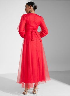 Khizana Puff Sleeve Belted Dress  - Image 2