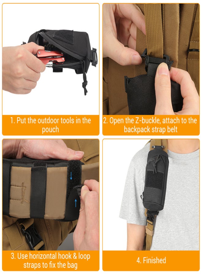 ‎KOSIBATE Backpack Shoulder Strap Accessory  Molle Pouch  Pouch, Molle Bag Multifunctional EDC Tool Pockets for Belt, Compact Phone Pouchs for Outdoor Sport Hunting - Image 5