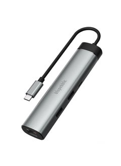 blupebble C6 Hub Aluminum 6 in 1 Multimedia Hub -4K HDMI, Gigabit Ethernet, USB C 3.1, USB-C, 2 USB-A 3.1  - Image 1