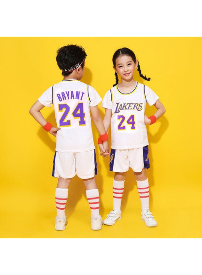 Children's Quick-drying Basketball Suit Jersey Summer Short-sleeved Fake Two-piece Quick-drying Breathable Basketball Suit Assembled Micro Business