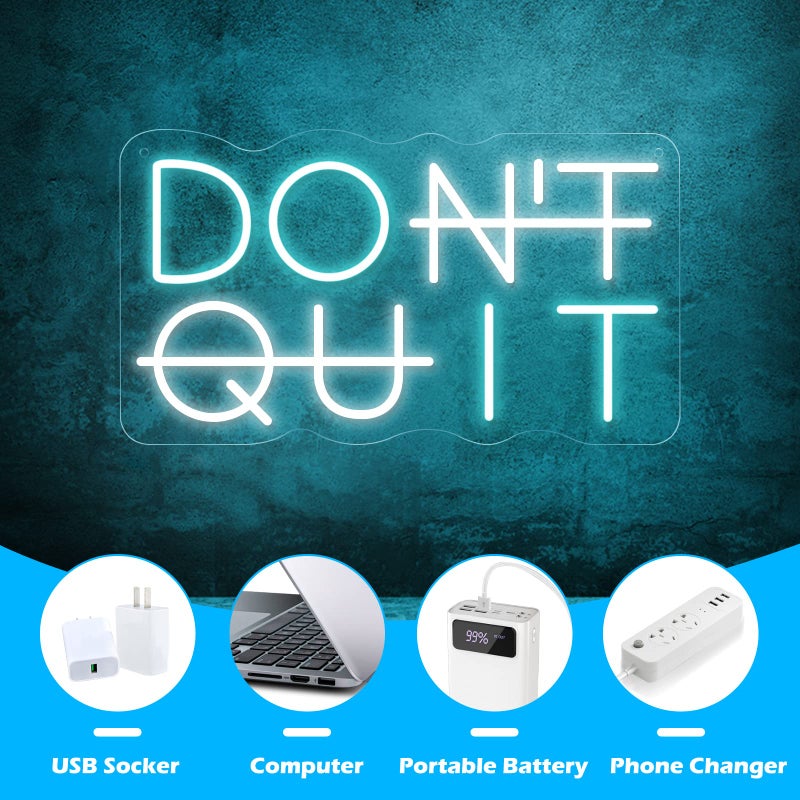 YIKBIK Don't Quit LED Neon Sign for Wall Decor, DO IT Neon Lights Party Decorations, USB Powered Switch LED Neon Lights Adjustable for Office, Gym, Man Cave, Gamer Room Decor - Image 5
