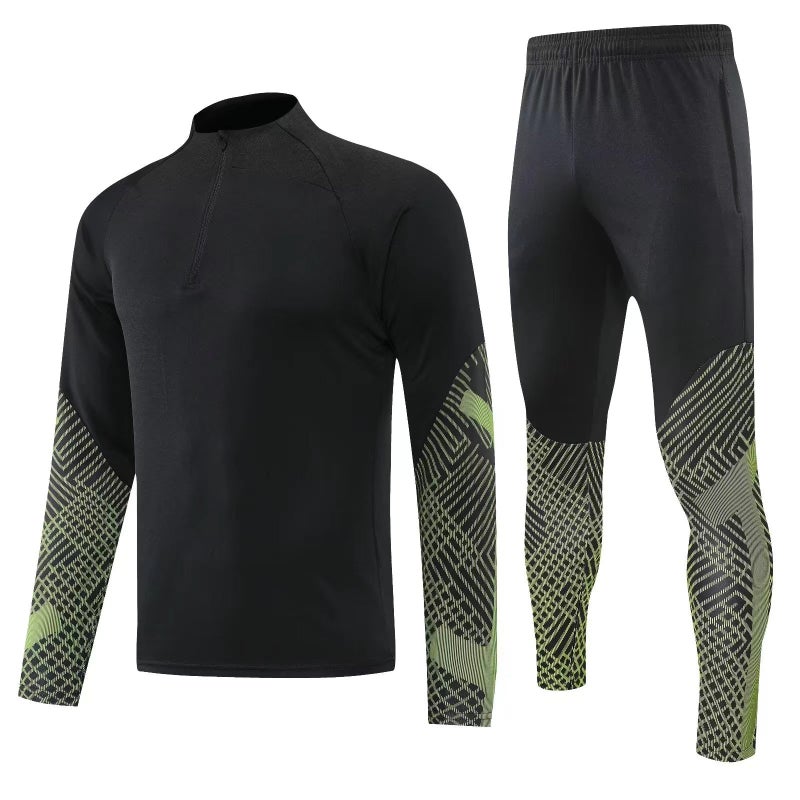 Generic Thick Soccer Training Jacket Long Sleeve with Custom Logo 6004 Black 