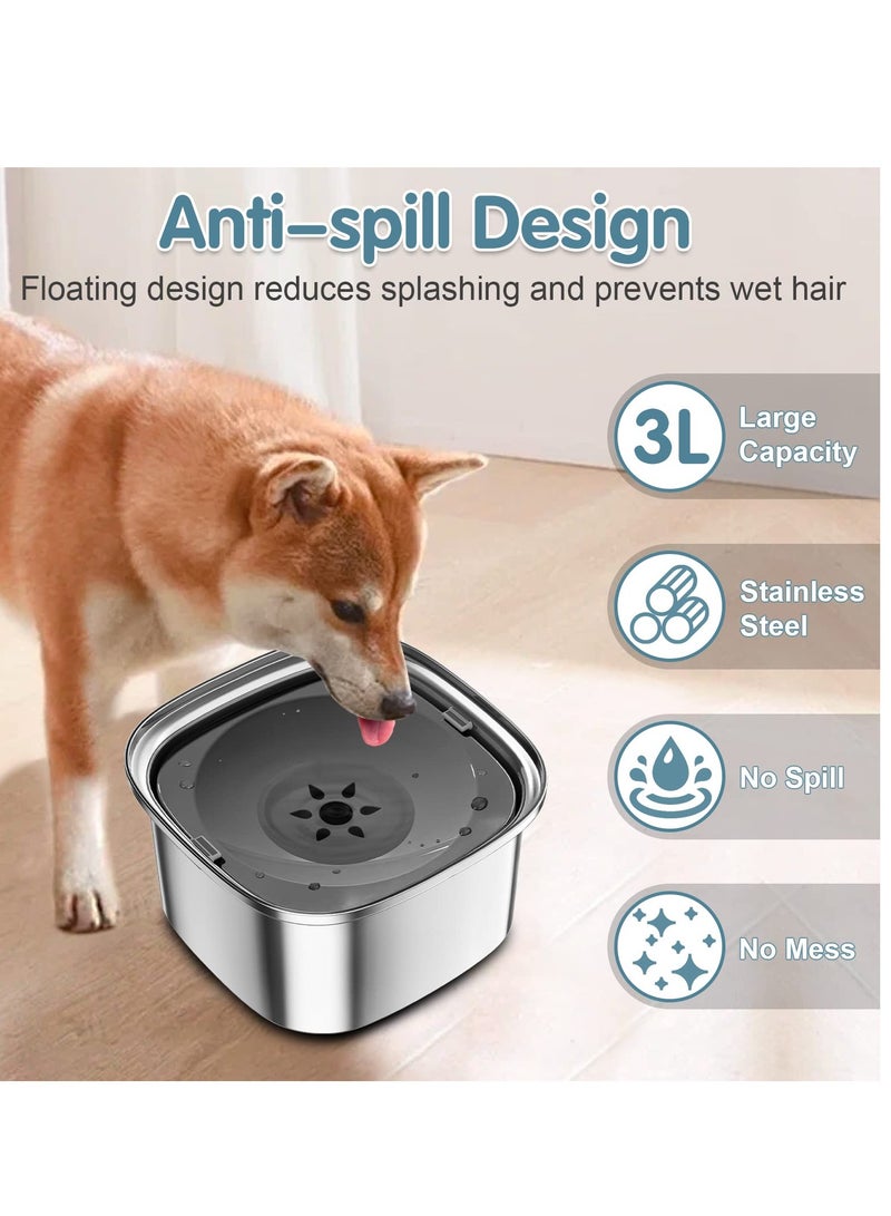 Excefore Dog Water Bowl, Large Capacity Dog Food Water, No Splash Water Bowl with Non-Slip Mat, Slow Water Bowl, Suitable for Dogs, Cats (3L) - Image 5