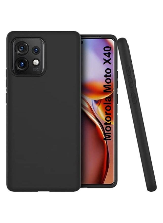 Risen Motorola Moto X40 Cover Soft TPU Silicone Lightweight Shockproof Protective Moto X40 Case Cover Black 