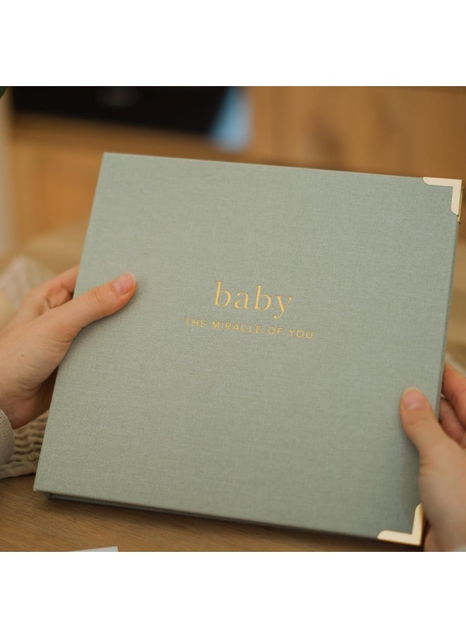 ZICOTO Keepsake Baby Memory Book for Boys and Girls – Timeless First 5 Year Baby Book – Gender Neutral Sage Baby Journal Scrapbook or Photo Album - A Milestone Book to Record Every Event from Birth to Age 5  - Image 3