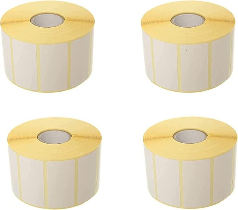 Barcode Paper Roll - Thermal Paper Stickers for Barcode Printer - Self-Adhesive Labels for POS, Receipt & Product Tagging - Compatible with Thermal Label Printers - More than 1000 Labels (25 * 38mm)