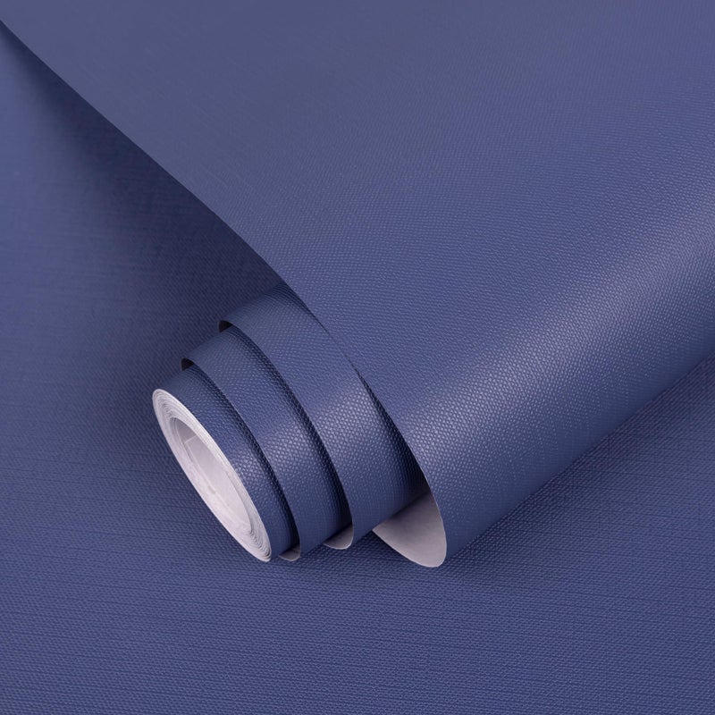 Abyssaly Blue Peel and Stick Wallpaper Blue Contact Paper Waterproof Self Adhesive Removable Wall Paper Textured Wallpaper Decorative for Wall Covering Countertop Table Vinyl Film 157 X 196 - Image 2