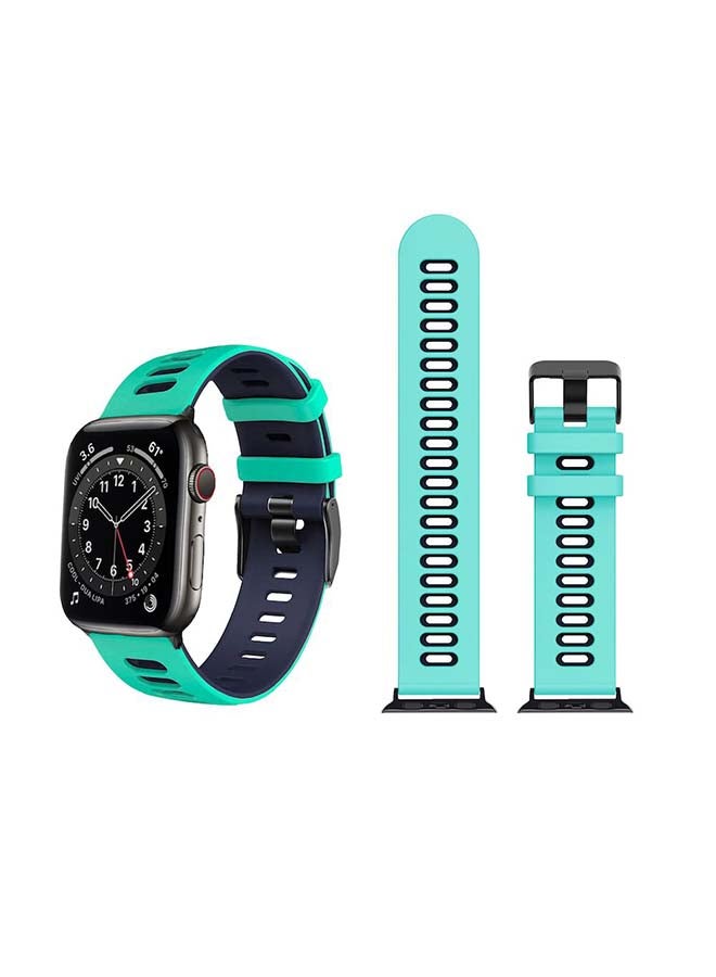 Perfii Dual Layer Replacement Band For Apple Watch Series 6/SE/5/4/3/2/1 Turquoise Green