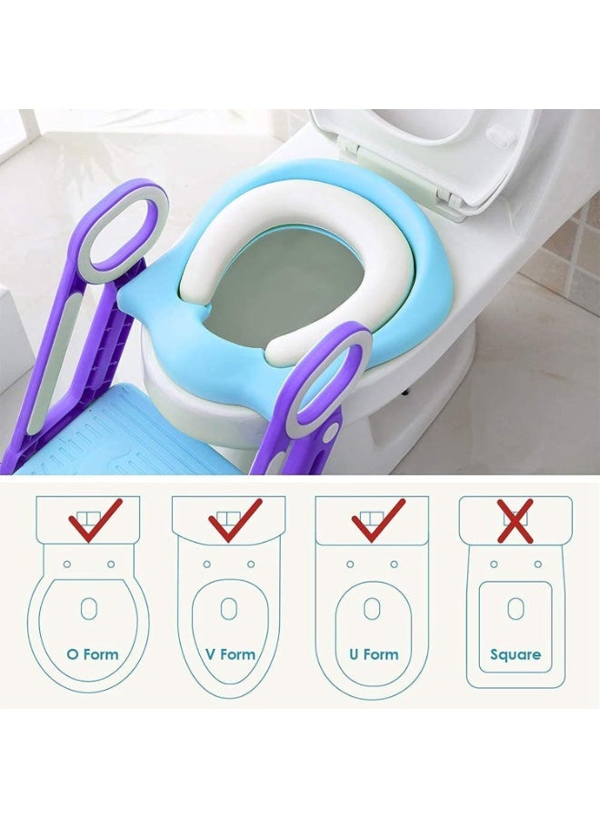 إيونتو مقعد تدريب على استخدام المرحاض مع سلم - مقعد مرحاض للأطفال الصغار مع مسند متدرج وتصميم مضاد للانزلاق للأطفال والرضع - Image 4
