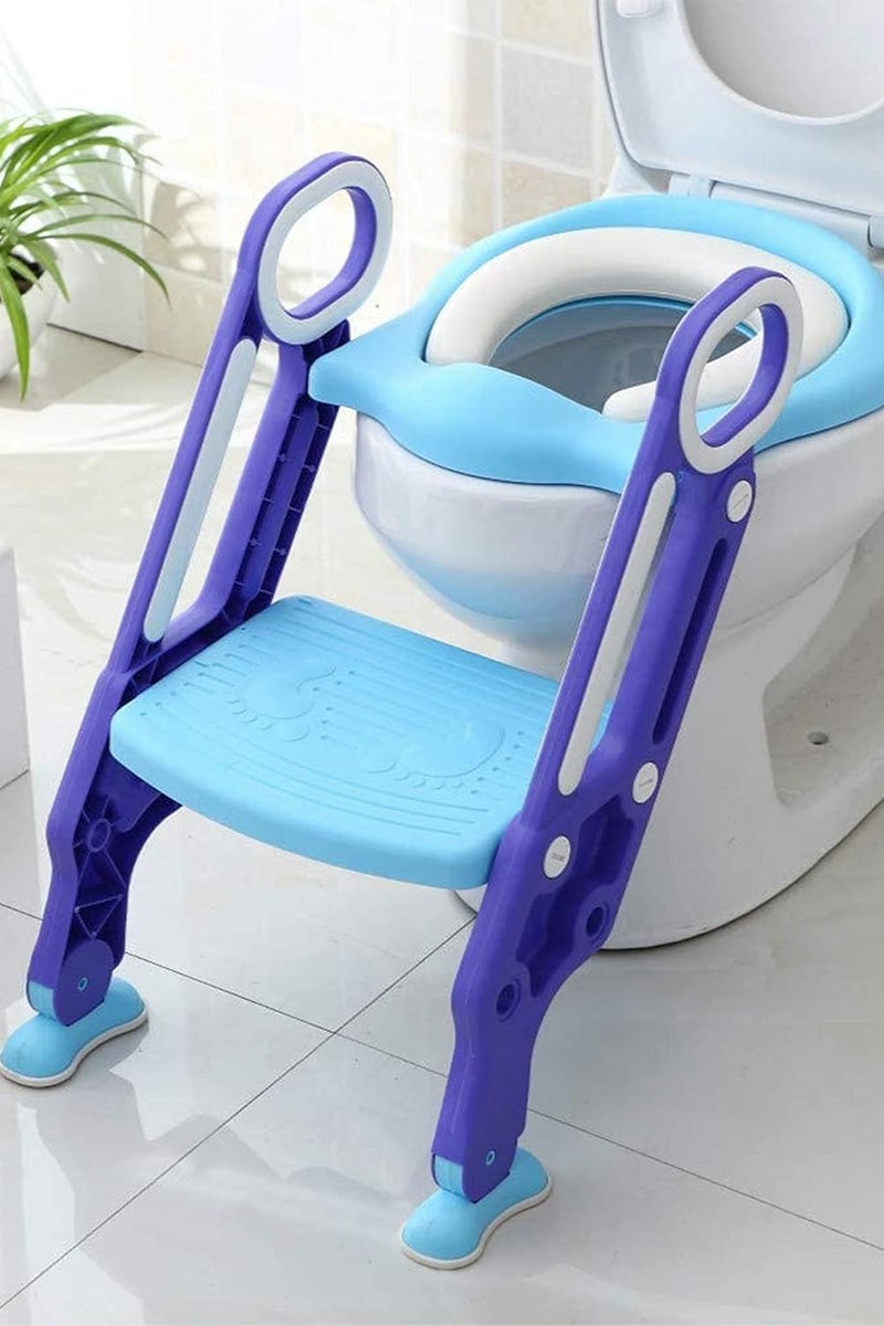 إيونتو مقعد تدريب على استخدام المرحاض مع سلم - مقعد مرحاض للأطفال الصغار مع مسند متدرج وتصميم مضاد للانزلاق للأطفال والرضع - Image 1