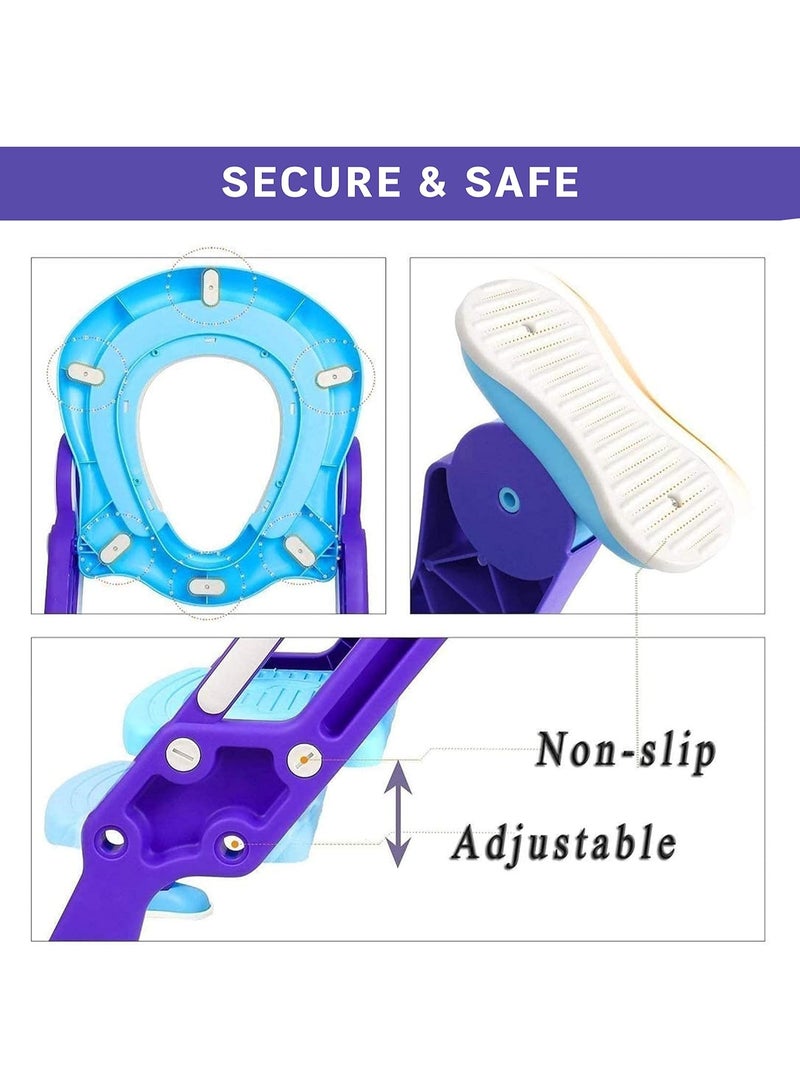 إيونتو مقعد تدريب على استخدام المرحاض مع سلم - مقعد مرحاض للأطفال الصغار مع مسند متدرج وتصميم مضاد للانزلاق للأطفال والرضع - Image 5