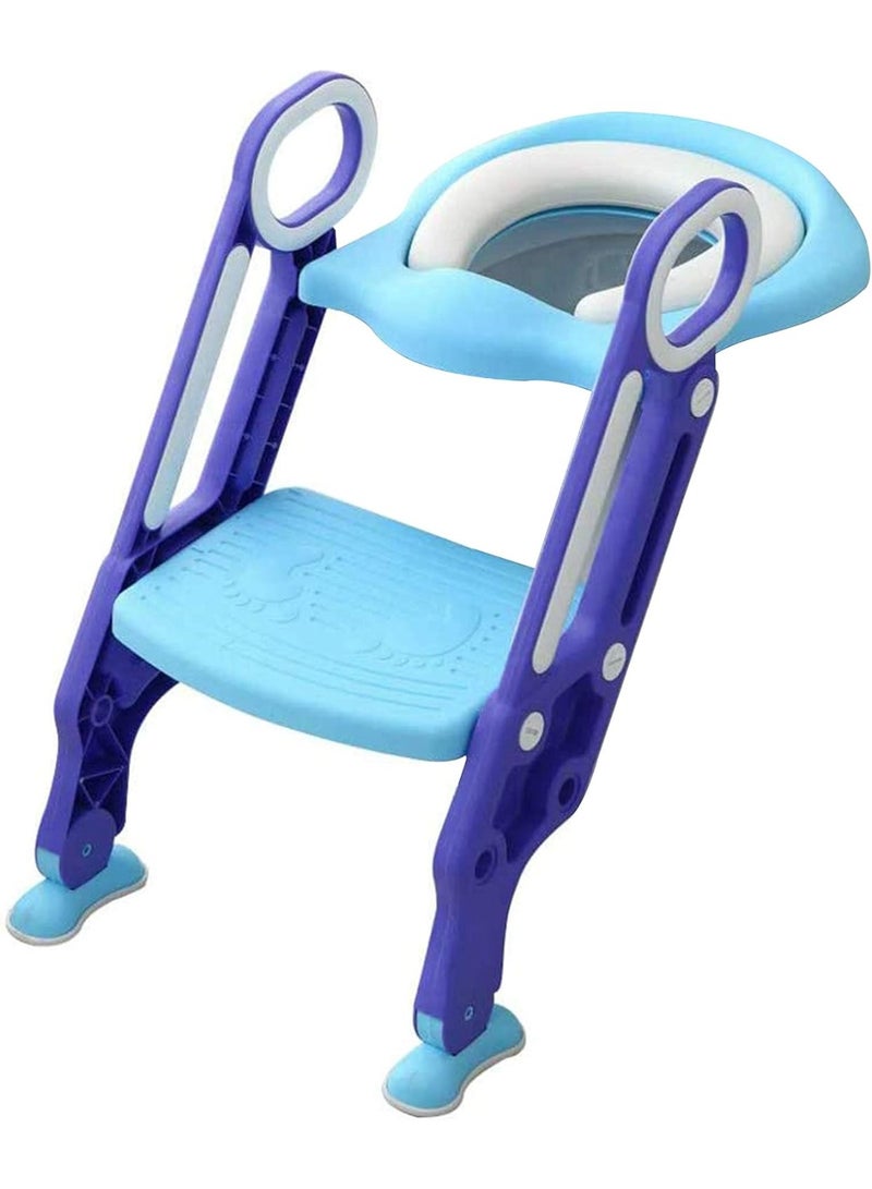 إيونتو مقعد تدريب على استخدام المرحاض مع سلم - مقعد مرحاض للأطفال الصغار مع مسند متدرج وتصميم مضاد للانزلاق للأطفال والرضع - Image 2