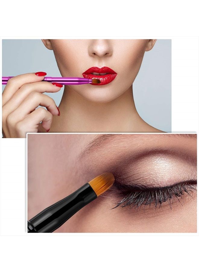 TOODOO Dual End Lip Brush Concealer Brushes 3 Pieces Retractable Lipstick Eyeshadow Foundation Makeup Brush Tool Applicators Set(Gold, Black, Purple) - Image 3