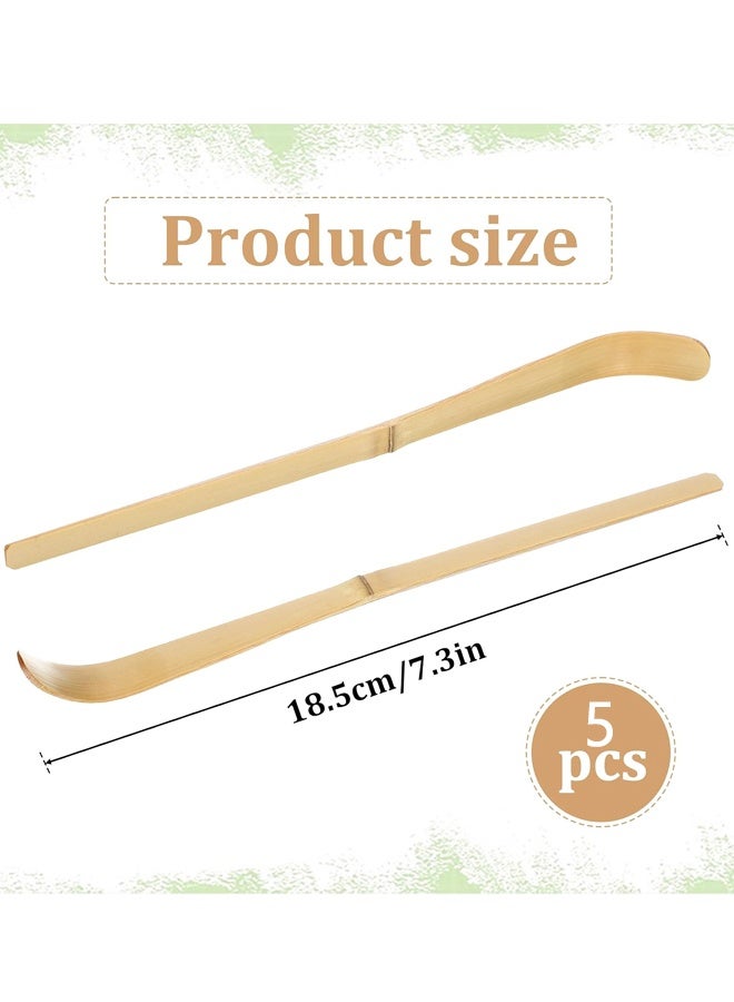 5 Pcs Bamboo Matcha Scoop, 18cm Measuring Utensil for Matcha Powder, Coffee Green Tea - Image 2