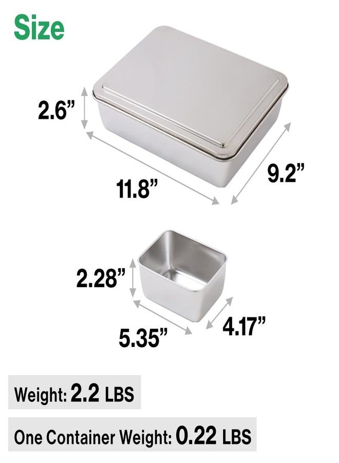Japard Stainless Steel Seasoning Box with Lid, Food Storage Container with Tray Spice Organizer Jars, 4/6 Grids Spice Salt Sugar, Kitchen Utensils (4 Grids (2 Sets)) - Image 3