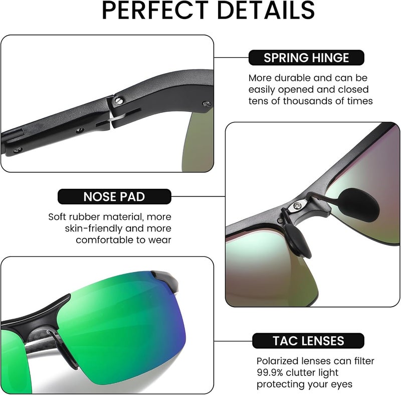 Duco Men's Sports Polarized Driving Carbon Fiber Sunglasses for Men UV400 Protection DC8277 - Image 5