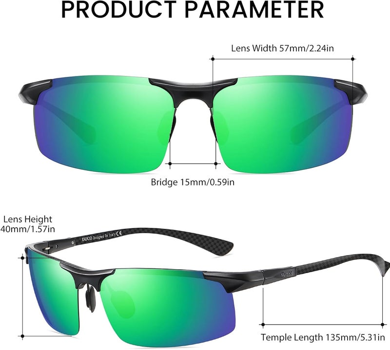 Duco Men's Sports Polarized Driving Carbon Fiber Sunglasses for Men UV400 Protection DC8277 - Image 3