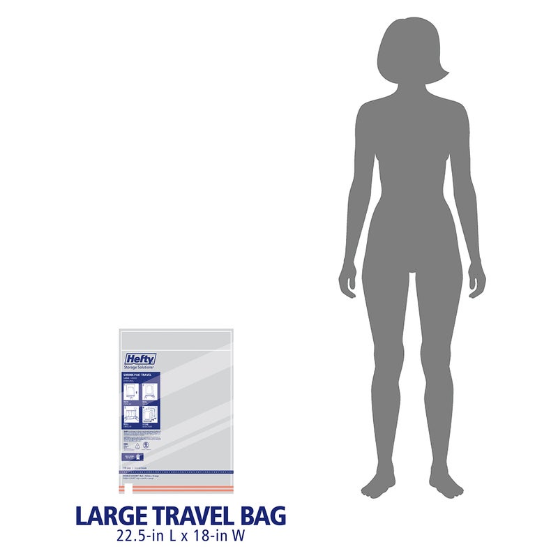 Hefty Shrink-Pak Large Travel Bags - Airtight Storage Bags for Maximum Space Saving, Travel Essentials, Ideal for Packing, Durable, Reliable Compression with Sealed Protection - Image 5