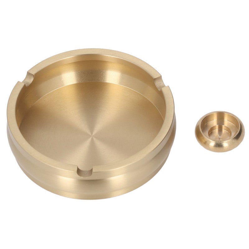 Brass Ashtray: Handcrafted Fine Workmanship - Modern Stylish Design Decorative Ashtray for Home Desktop, Coffee Table and Outdoor Use - Image 2