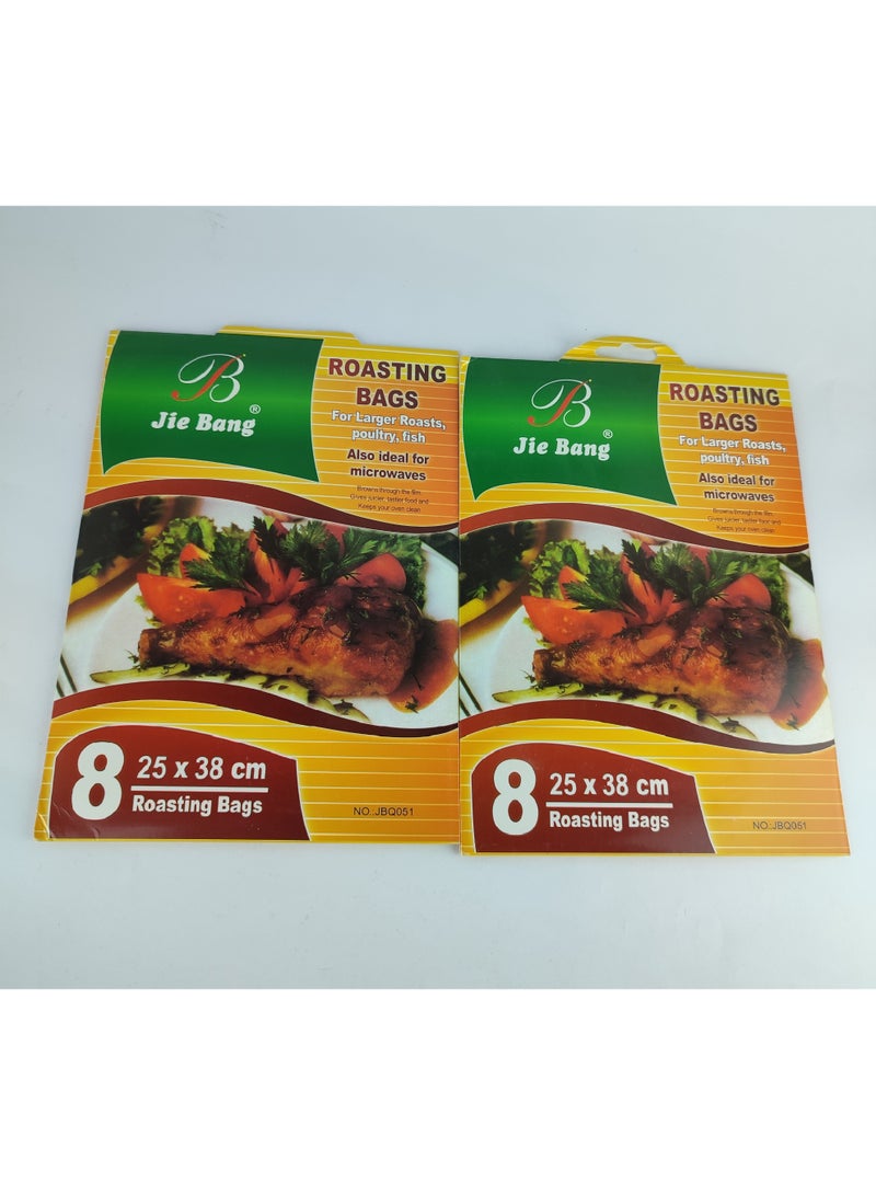 Set of 2 Packs – Total 16 Oven Roasting Bags for Easy and Healthy Cooking