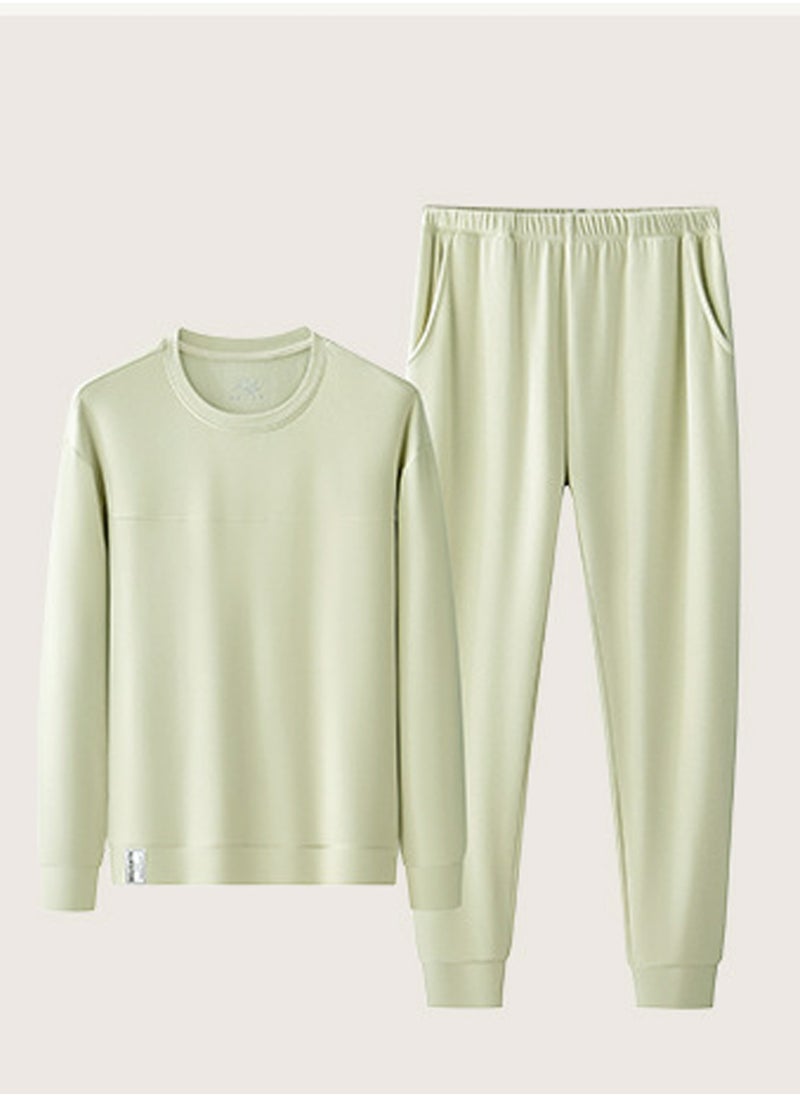 Loquat - Mens Solid Color Long Johns Fleese And Thick Thermal Underwear Set, 2 Piece Cold Weather Base Layer Set for Men Dusty Green - Image 1