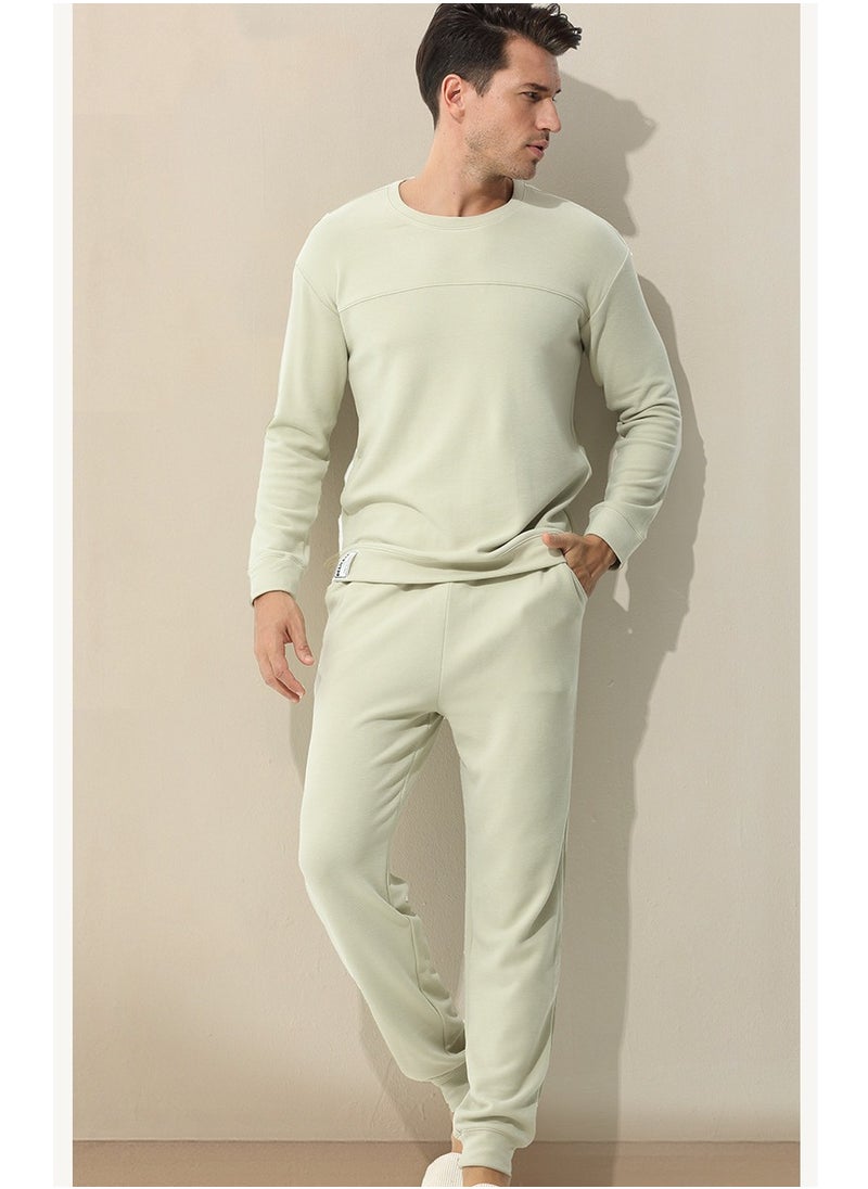 Loquat - Mens Solid Color Long Johns Fleese And Thick Thermal Underwear Set, 2 Piece Cold Weather Base Layer Set for Men Dusty Green - Image 1